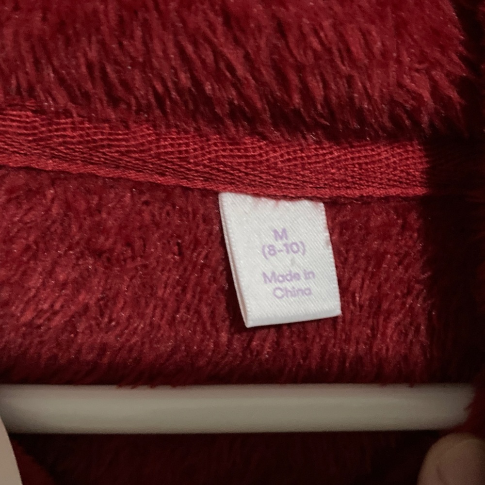 Red Hooded Pullover with Joyful Embroidery - Picture 3 of 11